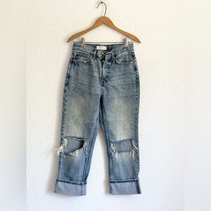 Topshop DAD jeans button fly distressed 26